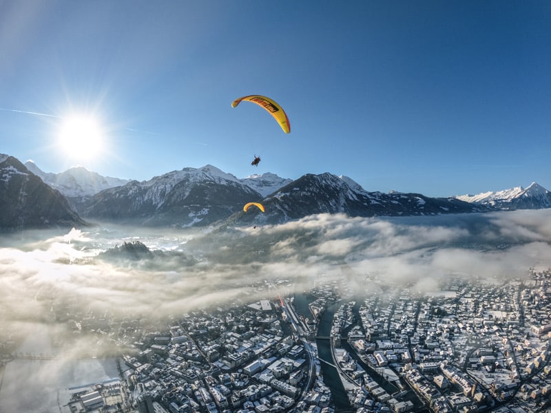 Paragliding Over the Swiss Alps